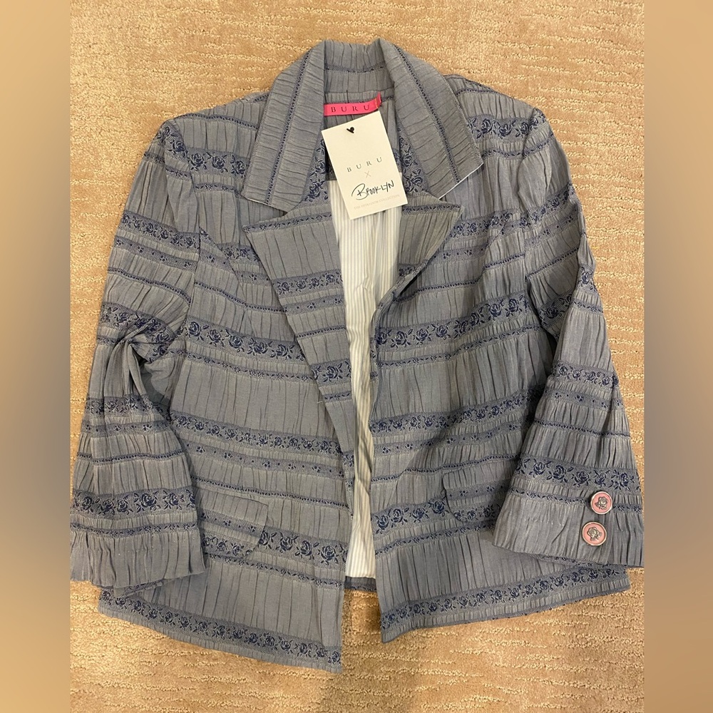 NWT Buru x Brooklyn collab denim blazer, size L